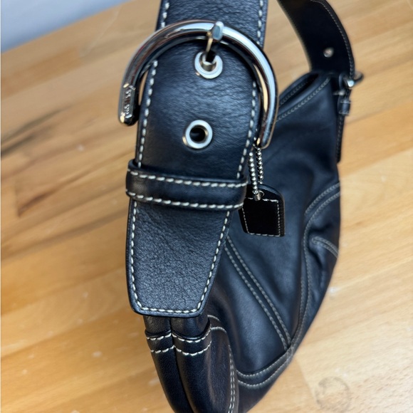 Vintage Old Coach 9541 Small Soho Hobo Shoulder Bag / Handbag -Black Leather - Picture 4 of 6